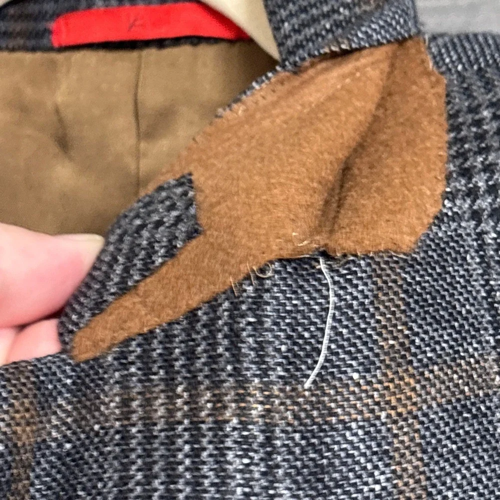 Isaia Sport Coat 44L Gray Glen Check Cashmere Silk Gregory Blazer 54 Italy